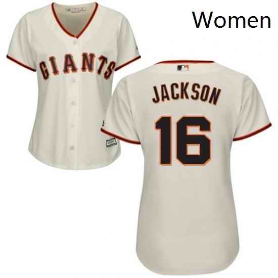 Womens Majestic San Francisco Giants 16 Austin Jackson Replica Cream Home Cool Base MLB Jersey
